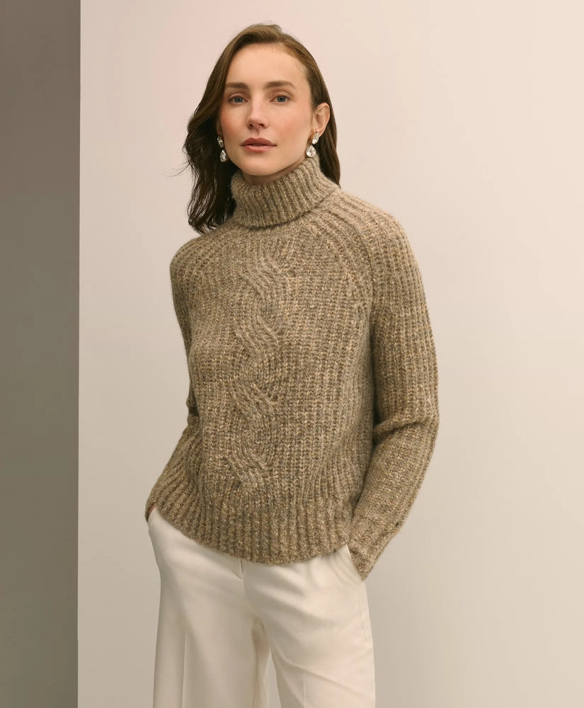Sale Alpaca-Wool Blend Relaxed Shimmer Turtleneck Sweater | Brooks Brothers Discount