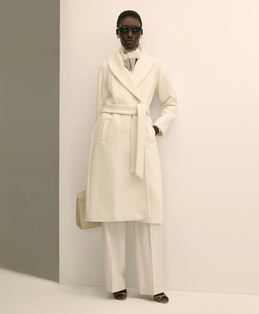 Sale Wool Blend Shawl-Collar Wrap Coat | Brooks Brothers sale