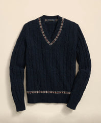 Sale Shetland Wool Fair-Isle Tipped Archive Tennis Sweater | Brooks Brothers Discount