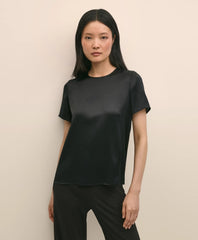 Women Short-Sleeve Top in Washable Silk Charmeuse | Brooks Brothers Near me