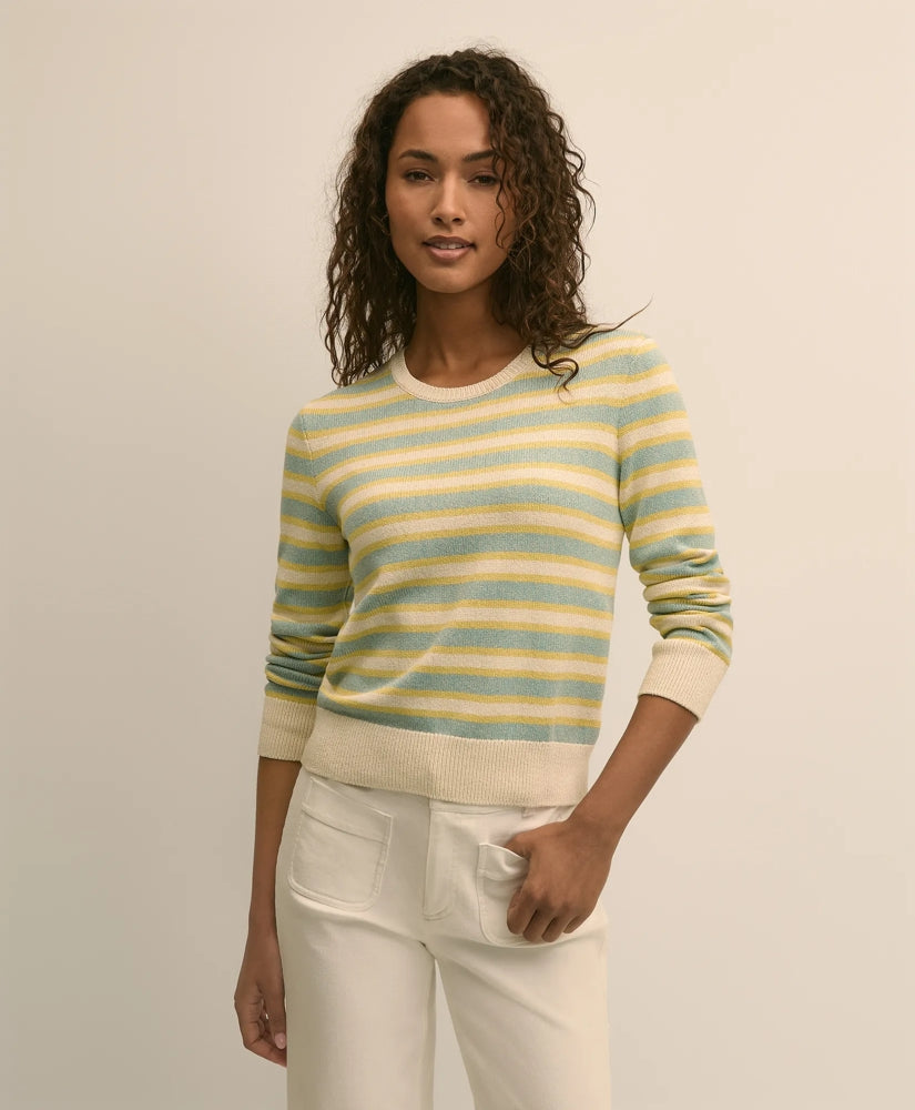 Women Silk Blend Relaxed Stripe Sweater | Brooks Brothers