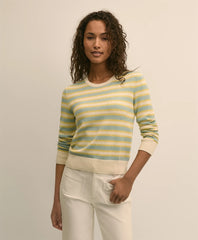 Women Silk Blend Relaxed Stripe Sweater | Brooks Brothers