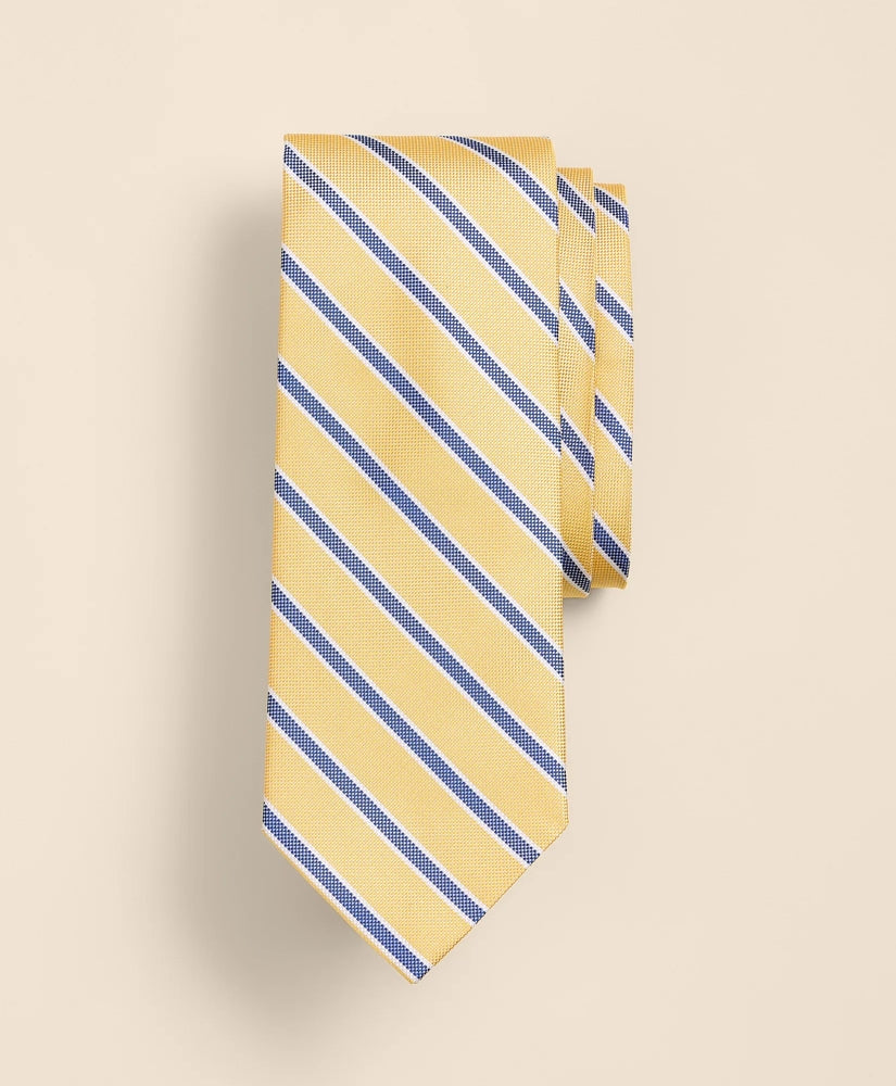 Men Silk Oxford-Weave Outline Stripe Tie | Brooks Brothers Outlet