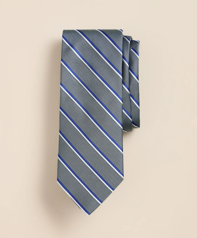 Men Silk Oxford-Weave Stripe Tie | Brooks Brothers Discount