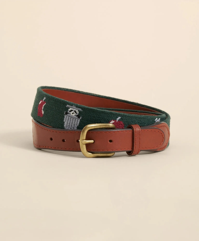 Men Smathers & Branson Needlepoint Racoon Belt | Brooks Brothers Online