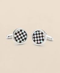 Men Sterling Silver Rhodium-Plated Checkerboard Cufflinks | Brooks Brothers Discount