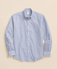 Sale Stretch Cotton Non-Iron Oxford Polo Button-Down Collar, Outline Check Shirt | Brooks Brothers Near me