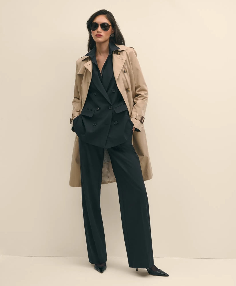 Women The Essentials Wide-Leg Trousers in Wool Blend | Brooks Brothers Outlet