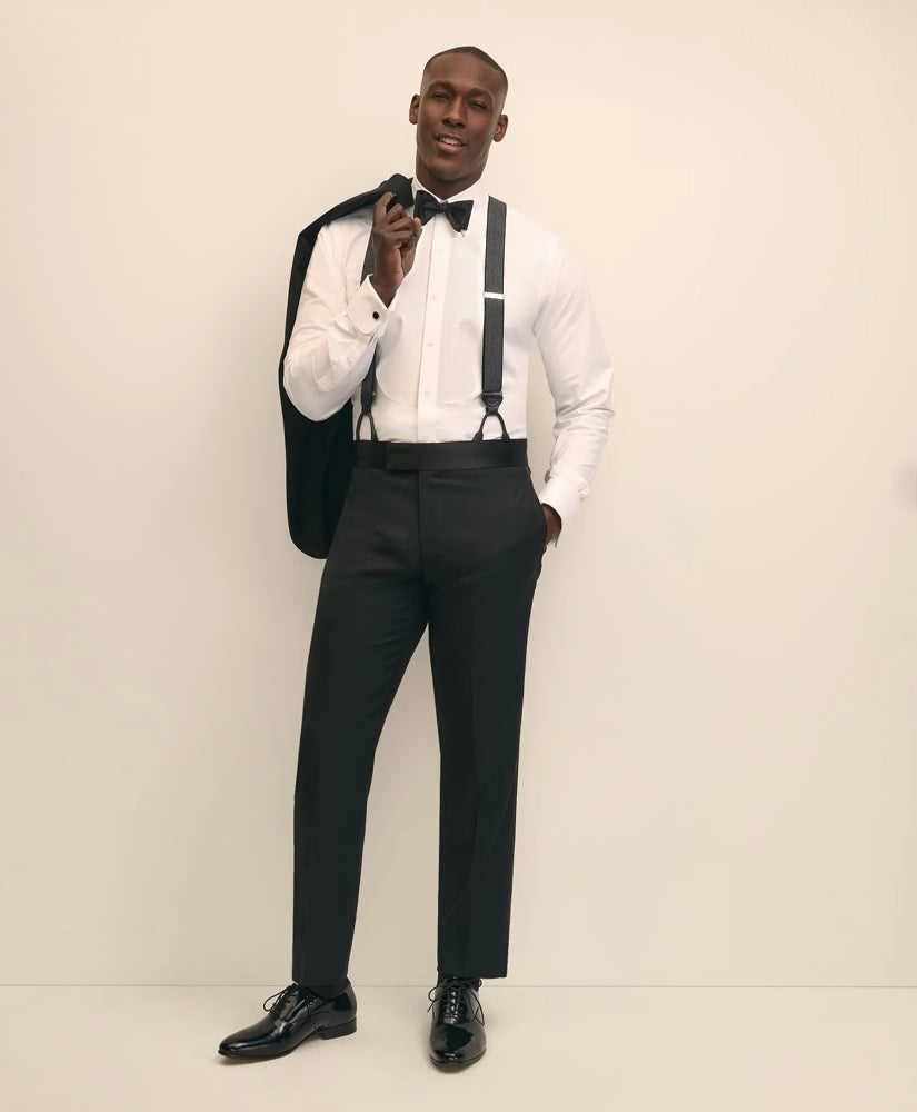 Tailored Traditional Fit Merino Wool Twill 1818 Tuxedo Pants