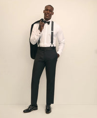 Tailored Traditional Fit Merino Wool Twill 1818 Tuxedo Pants