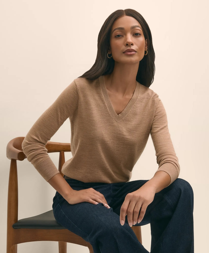Women Ultimate Merino Wool V-Neck Sweater | Brooks Brothers On sale