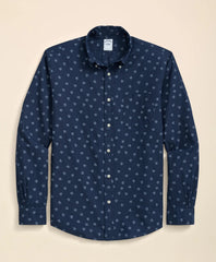 Sale Cotton Sport Shirt in Indigo Foulard Print | Brooks Brothers For sale