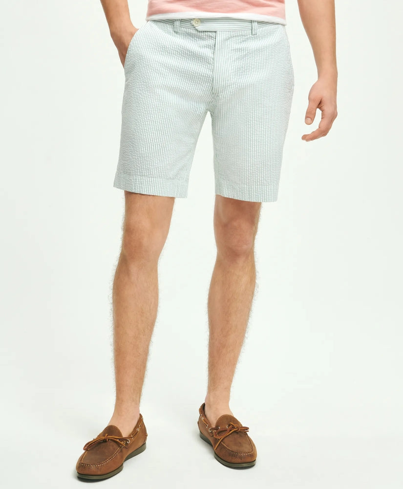 Sale Washed Stretch Cotton Seersucker Shorts | Brooks Brothers US