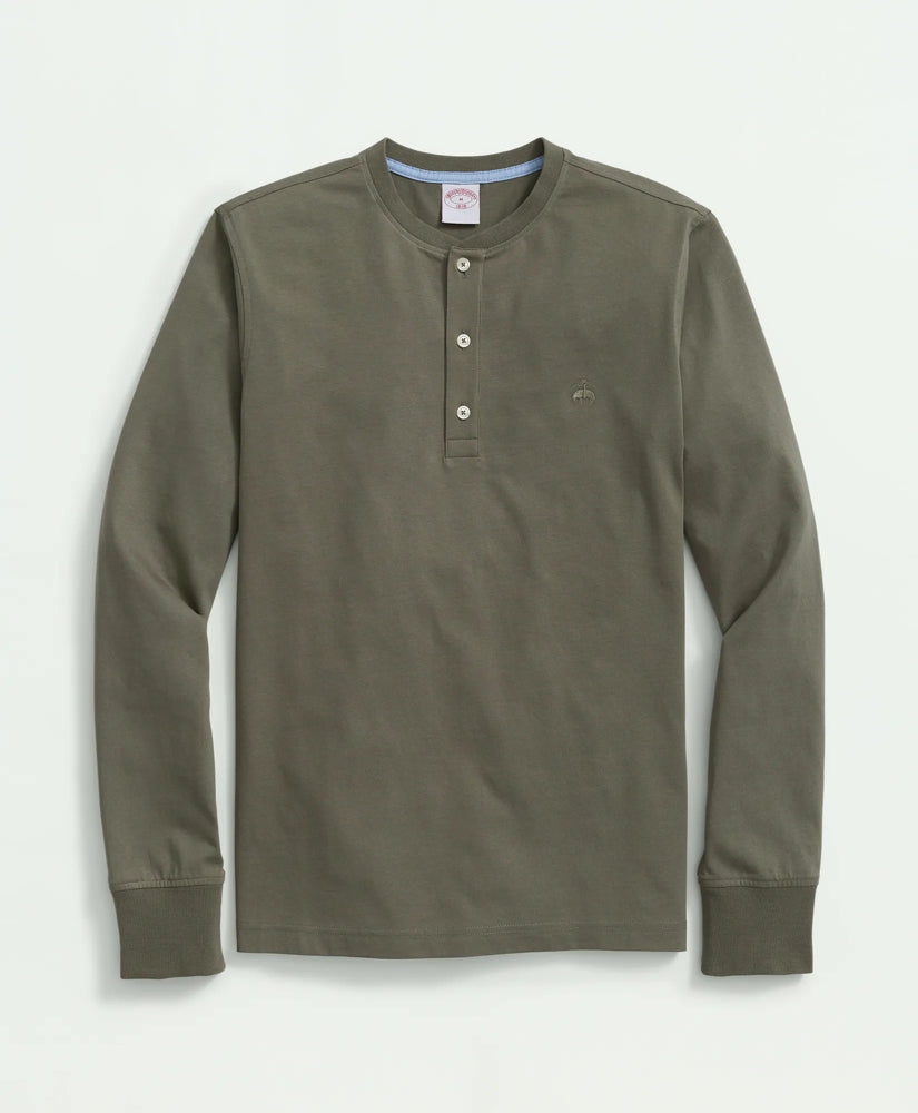 Sale Cotton Henley Long-Sleeve T-Shirt | Brooks Brothers Outlet